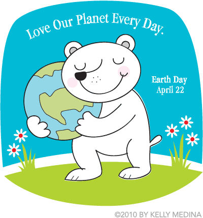 Earth Day Polar Bear by Kelly Medina